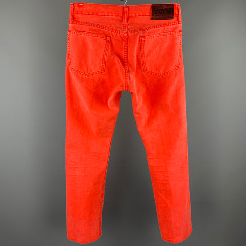 RALPH LAUREN Size 30 Orange Denim Button Fly Jeans