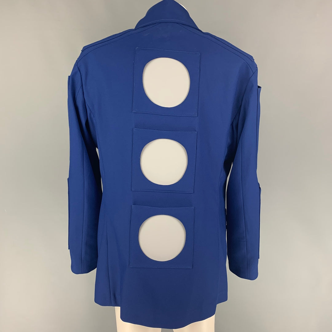 WALTER VAN BEIRENDONCK SS 21 Size 38 Blue Mirror Applique Polyester Coat