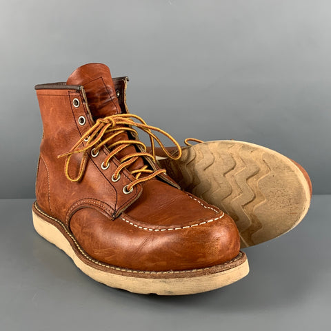 RED WING Size 11 Brown Leather Lace Up Boots