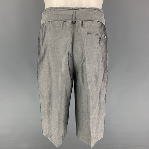 3.1 PHILLIP LIM Size 31 Silver Viscose Blend Belted Shorts