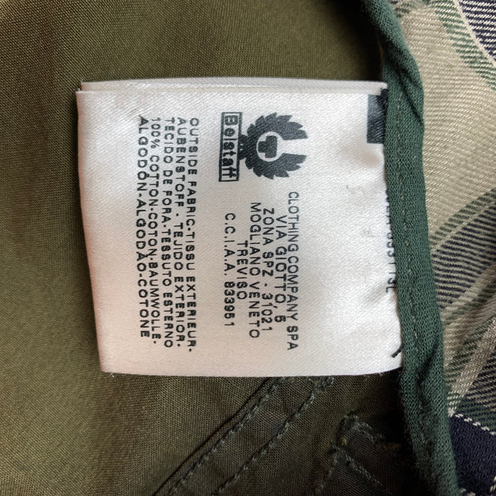 BELSTAFF Gold Label Size S Olive Coated Cotton Belted Parka Jacket