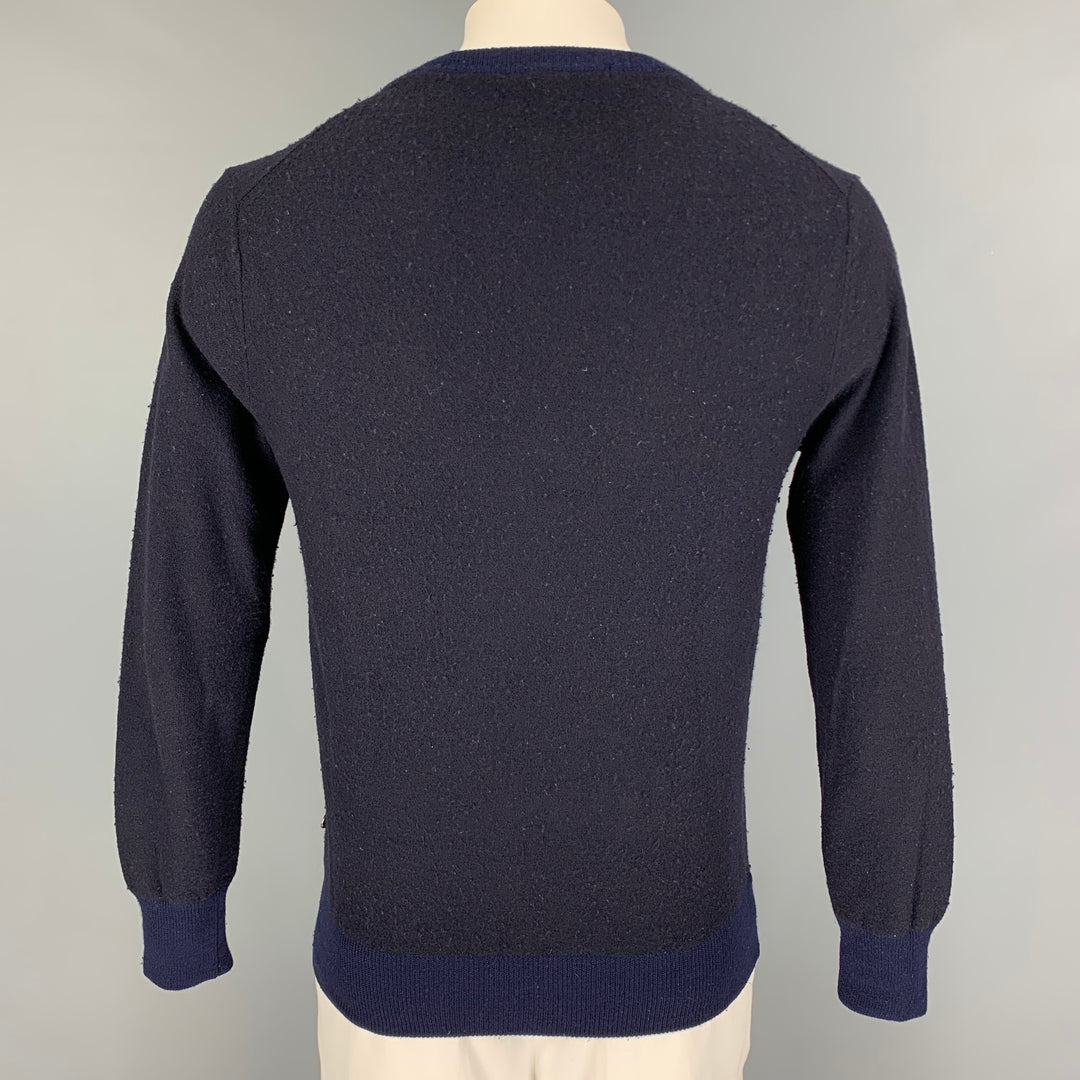 SCOTCH AND SODA Taille M Pull à col rond en laine beige marine