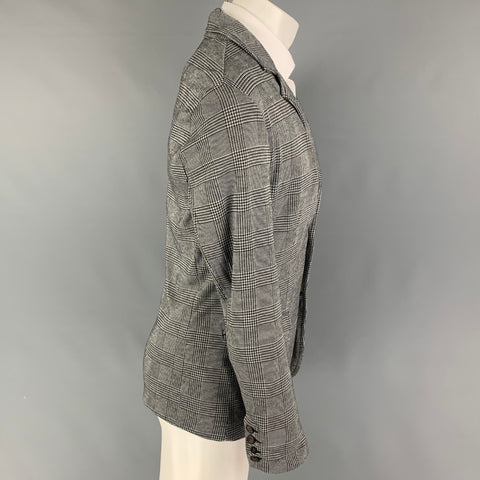 RNT 23 Size 38 Black White Glenplaid Polyester Blend Sport Coat