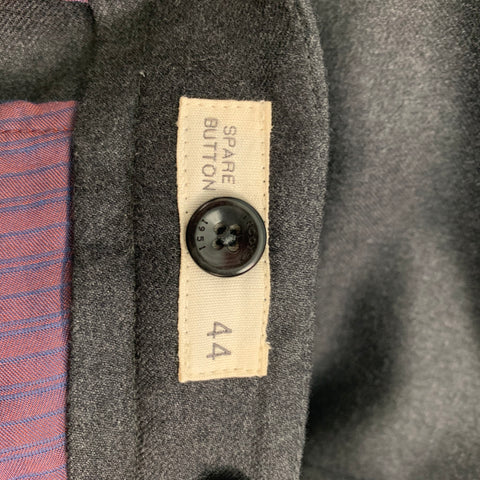 INCOTEX Size 28 Charcoal Wool Pleated Slim Fit Dress Pants