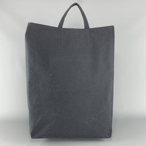 ACNE STUDIOS Sac fourre-tout à pression en toile et cuir bleu marine