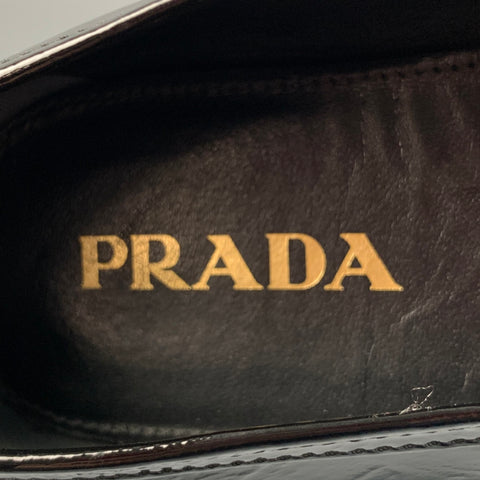 PRADA Size 9 Black Patent Leather Loafer Flats