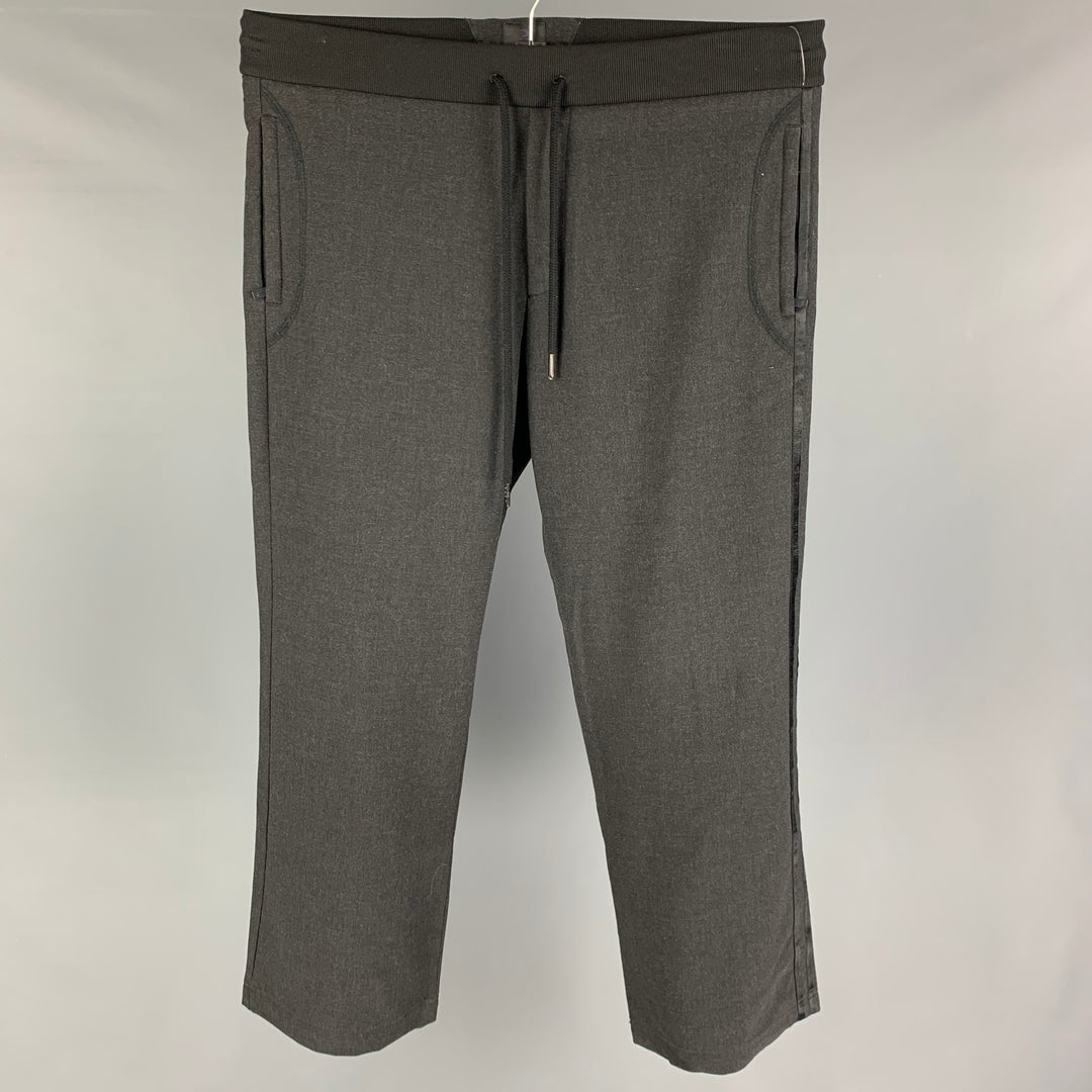 Y-3 Size M Grey Charcoal Polyester Blend Drawstring Casual Pants