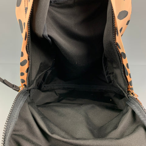 MARC JACOBS Tan Black Animal Print Canvas Backpack