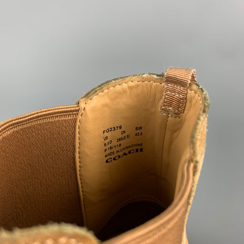 COACH Size 9.5 Camel Suede Chelsea Boots