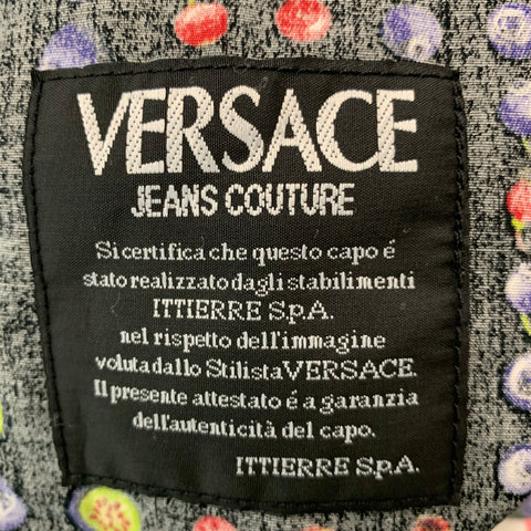 VERSACE JEANS COUTURE Size L Black Red Dots Cotton Vest