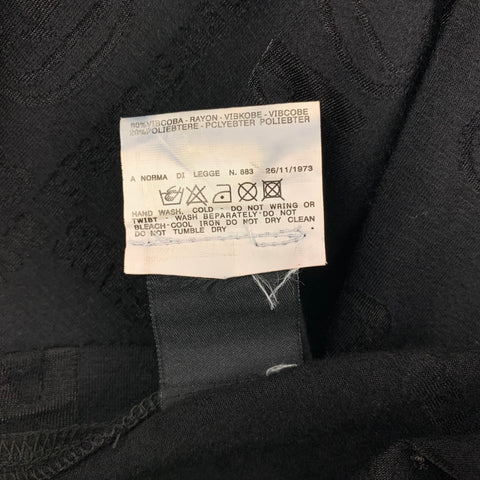 VERSACE JEANS COUTURE Size XXXL Black See Through Logo Viscose Blend Crew-Neck Pullover