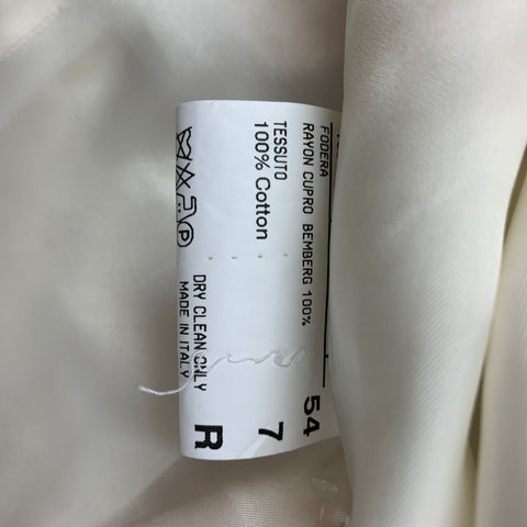 CANALI Size 44 White Woven Cotton Tuxedo Vest