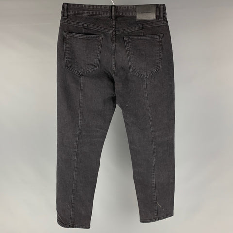 EIGHTY SIX ROAD Size 28 Black Washed Cotton / Polyurethane Tapered Jeans