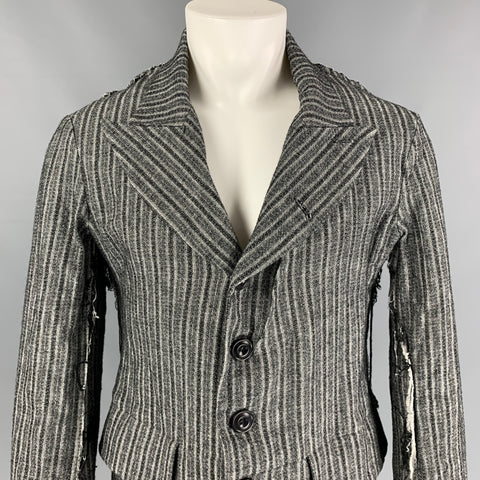 JOHN ALEXANDER SKELTON de L'ECLAIREUR Taille M Manteau à revers en pointe à rayures grises