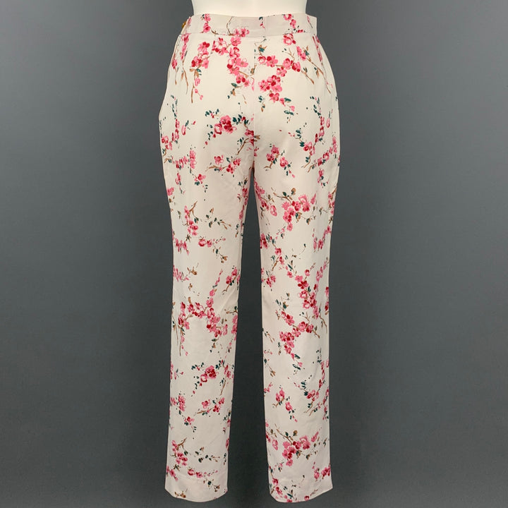 VIVIENNE WESTWOOD Taille 8 Pantalon décontracté en coton fleuri blanc et rose