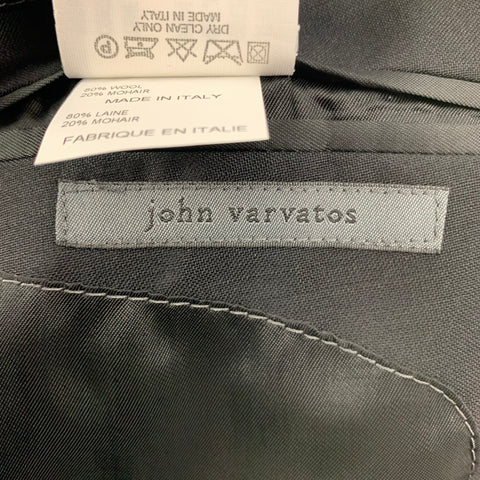 JOHN VARVATOS Hampton Size 38 Black Wool / Mohair Single Breasted Notch Lapel Suit