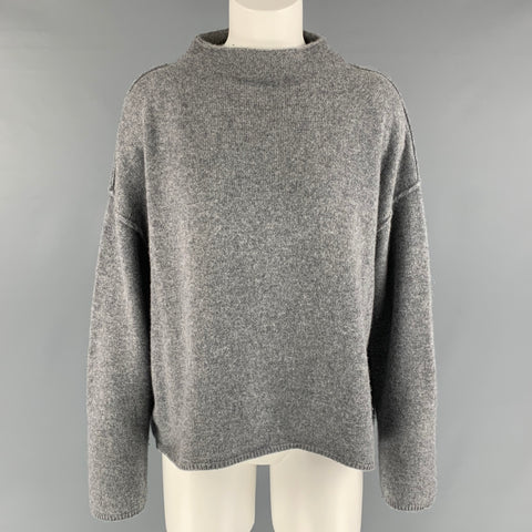 MARGARET OLEARY Taille S Pull à col montant uni en cachemire gris