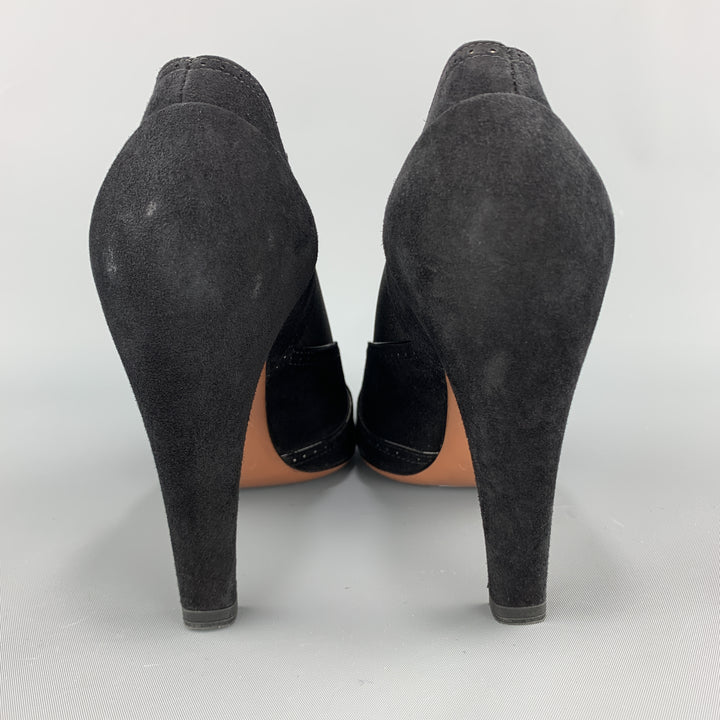 ALAIA Size 7 Black Suede Heeled Pointed Ankle Booties