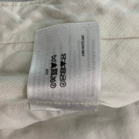 BLACK FLEECE Size 38 Grey White Stripe Cotton Notch Lapel 31 Suit
