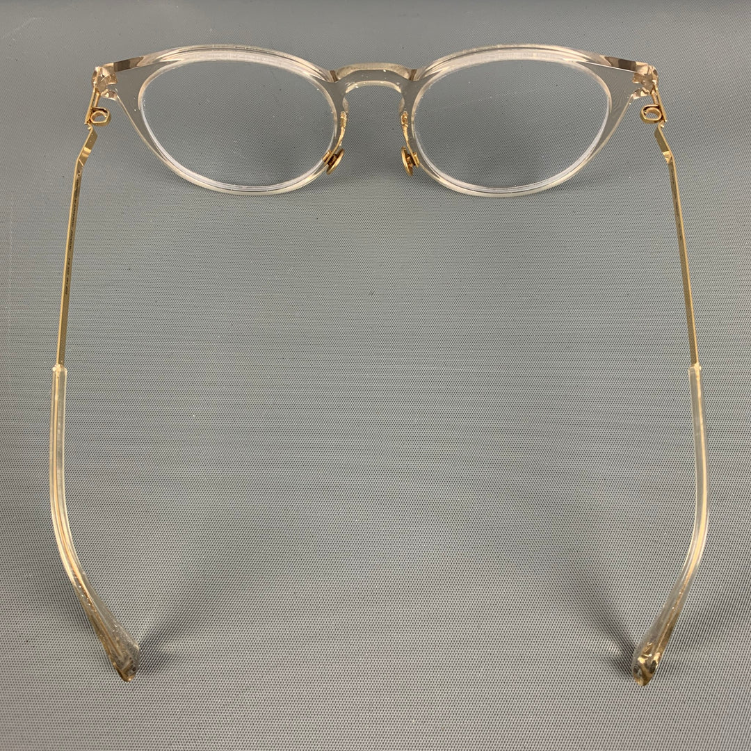 MYKITA Gold Clear Acetate Stainless Steel Sunglasses