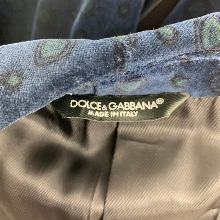 DOLCE &amp; GABBANA Taille 34 Manteau de sport en mélange de coton avec cercles noirs marine