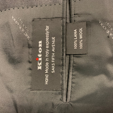 KITON Size 50 Charcoal Wool Notch Lapel Chest Regular Sport Coat Jacket