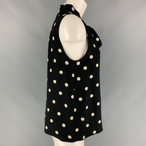 MARC by MARC JACOBS Talla 6 Blusa negra de lunares blanquecinos
