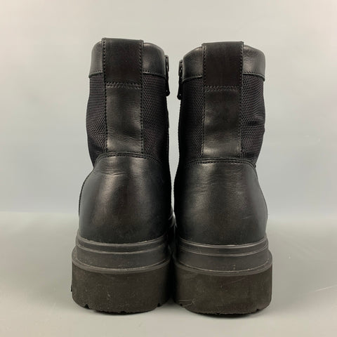 VINCE -Raider- Talla 9 Botas con cremallera de cuero de tejidos mixtos negros
