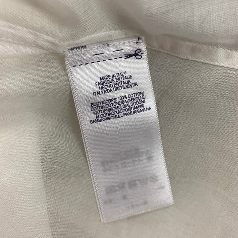 Colección RALPH LAUREN Talla 6 Blusa transparente de algodón blanco