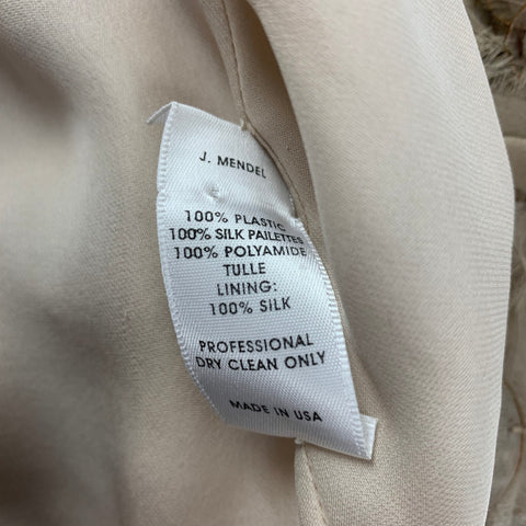 J. MENDEL Size 8 Taupe Polyamide Silk Paillette Shift Dress