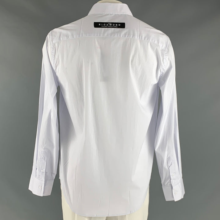 JOHN RICHMOND Taille XL Chemise à manches longues boutonnée en mélange de coton uni blanc
