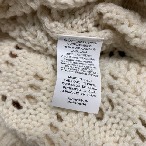 MARC JACOBS Size S Cream Gold Wool Cashmere Payettes Sweater