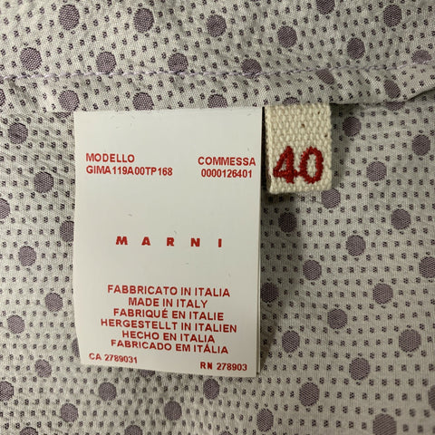 MARNI Size 4 Lilac  White Polyester &  Silk Polka Dot Jacket