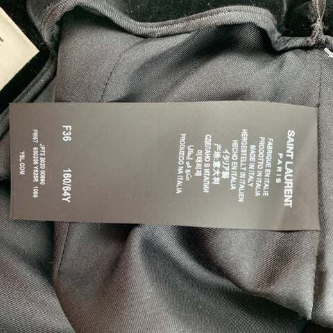 SAINT LAURENT Minipantalones cortos de cintura alta en mezcla de viscosa negra talla 4