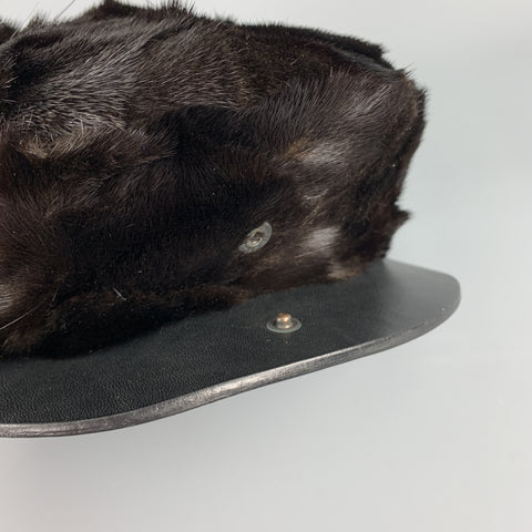 Chapeau en vison marron texturé BURBERRY PRORSUM