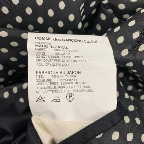 COMME des GARCONS HOMME PLUS Size XS Black White Polka Dot Polyester Coat