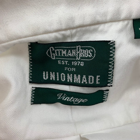 GITMAN BROS Size L White Oxford Cotton Long Sleeve Shirt