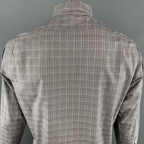 RALPH LAUREN Taille M Chemise à manches longues en coton à carreaux noir et blanc