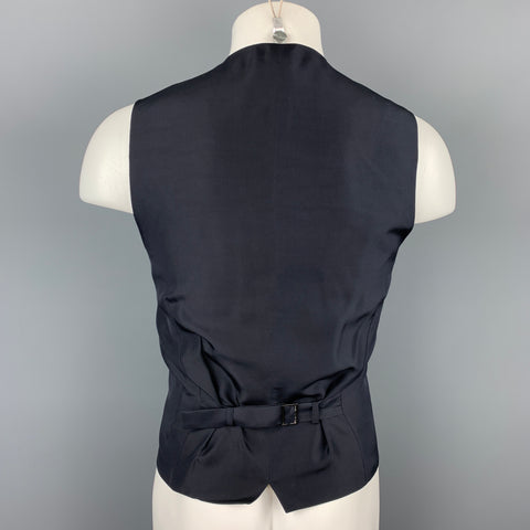 DOLCE & GABBANA Size 42 Burgundy & Black Silk Buttoned Vest