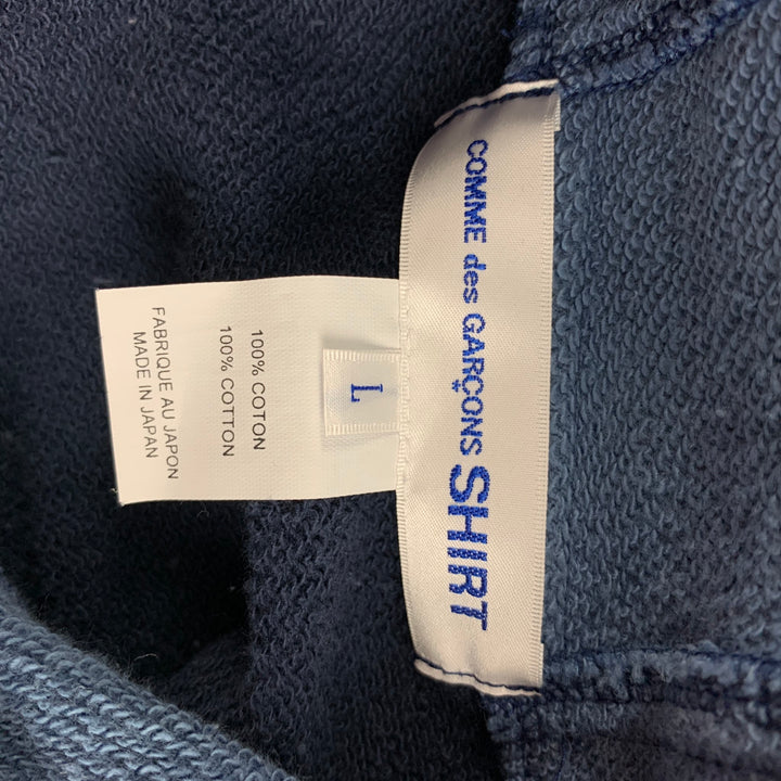 COMME des GARCONS SHIRT Size L Navy Blue Cotton Hoodie Sweatshirt