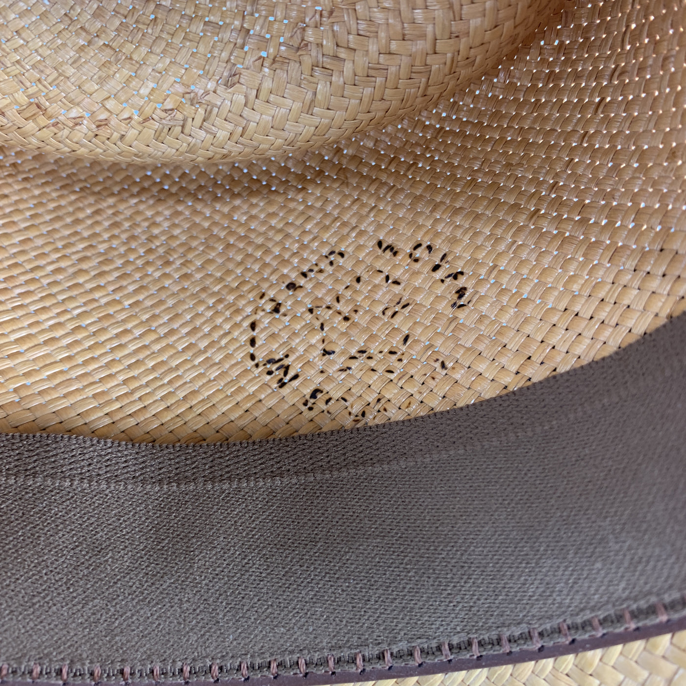 STETSON Natural Woven Straw Gathered Stripe Hat