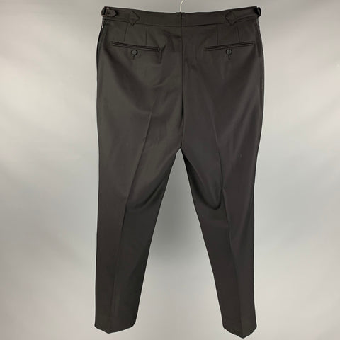 SUIT SUPPLY Pantalon habillé de smoking en laine unie noire taille 34