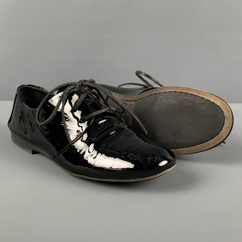 MARSELL Talla 7 Zapatos con cordones de charol negro