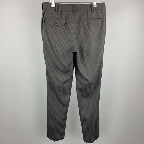 COMME des GARCONS HOMME PLUS Size S Stripe Wool Blend Zip Fly Dress Pants