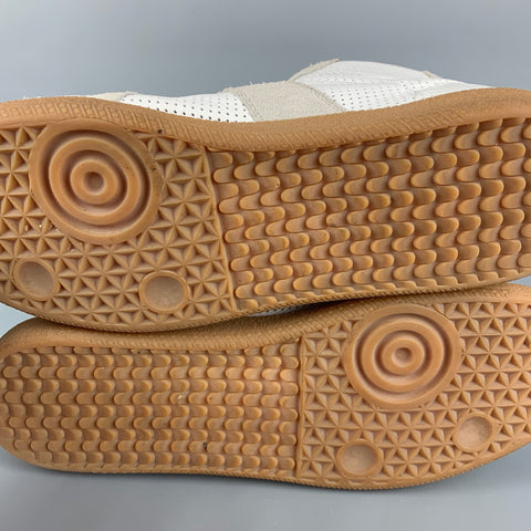 MAISON MARGIELA Size 10 White Natural Perforated Leather REPLICA Sneakers