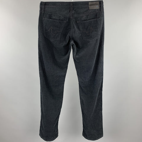 ADRIANO GOLDSCHMIED Size 32 Black Corduroy Jean Cut Casual Pants