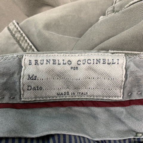 BRUNELLO CUCINELLI Size 30 Khaki Cotton Elastane Cargo Casual Pants