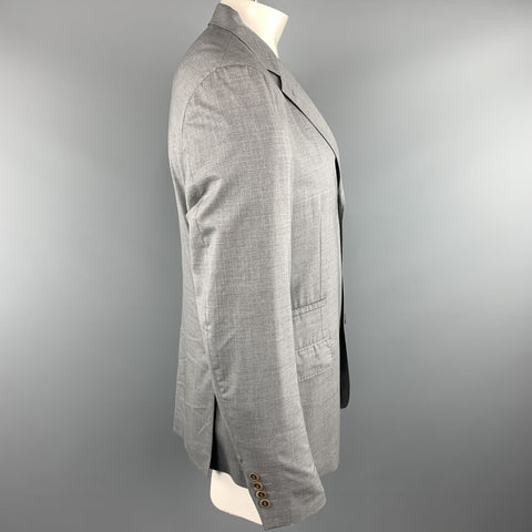BRUNELLO CUCINELLI 44 Grey Solid Wool / Silk Notch Lapel Sport Coat