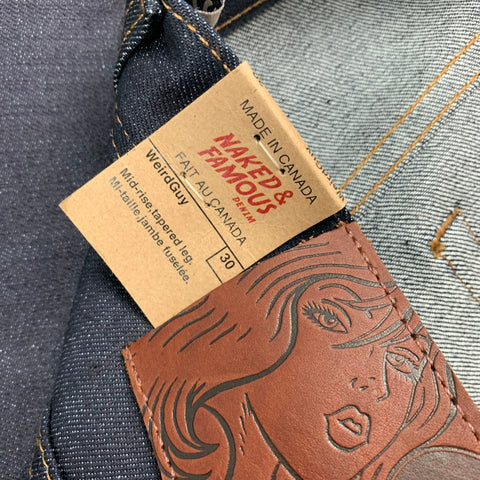 NAKED AND FAMOUS Size 30 Indigo Contrast Stitch Cotton Jeans