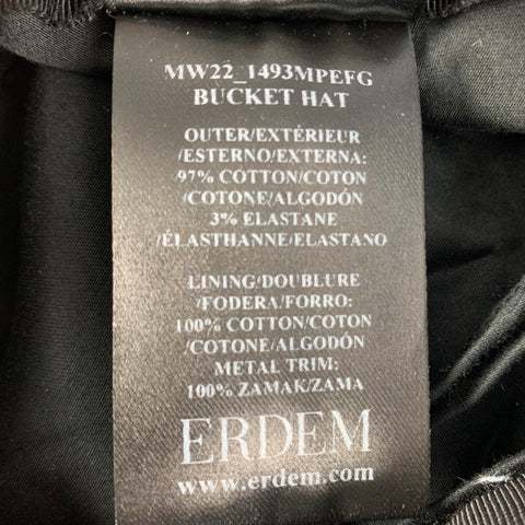 ERDEM Size M Blue Black Floral Cotton/Elastane Canvas Hats